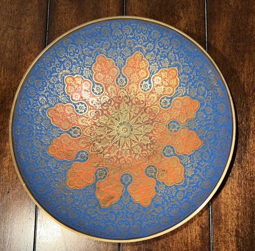 Vintage brass enamel bowl - vintage,