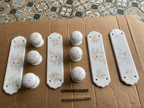 Vintage ceramic floral door - vintage,