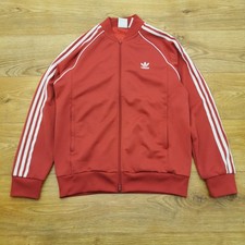 Adidas Track Jacket Mens L Large Orange SST Firebird Trefoil Originals Retro