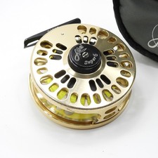 Abel Super 6 Fly Fishing Reel. Gold Finish. Made in USA. W/ Case.