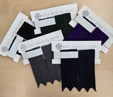 Mens Scottish Kilt Sock garter Flashes  choice of colours now £3.99