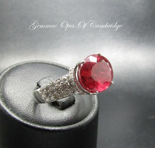 18ct white gold ring rubellite - gold,