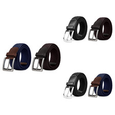 Woven Stretchy Belts 2 Pcs Braided Belt Mens Belt Elastic Pack of 2 Belts