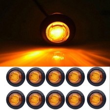 10X LED SIDE MARKER BulbS INDICATOR RUBBER Light TRAILER TRUCK 12V OUTLINE Amber