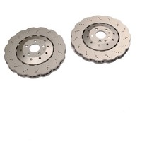 New 2x For AUDI RS6 RS7 2013-2018 FRONT WAVEY DRILLED BRAKE DISC PAIR DISCS
