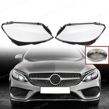 Car Headlight Lens Cover For Mercedes Benz W205 C Class C280 C300 2015-2017