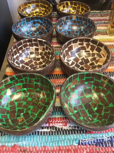 Indonesian coconut bowls set - indonesian,