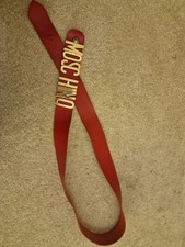 moschino red leather belt