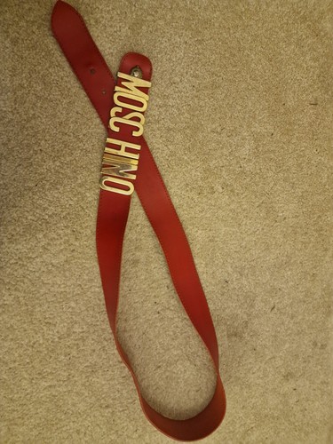 Moschino red leather belt - moschino,