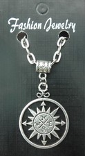 Compass Pendant Necklace 20"