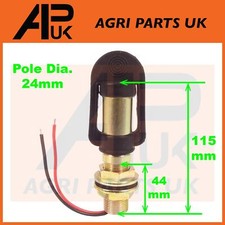 Flashing Amber Beacon Mount Flexible DIN Screw-in Pole Tractor Mounting Light
