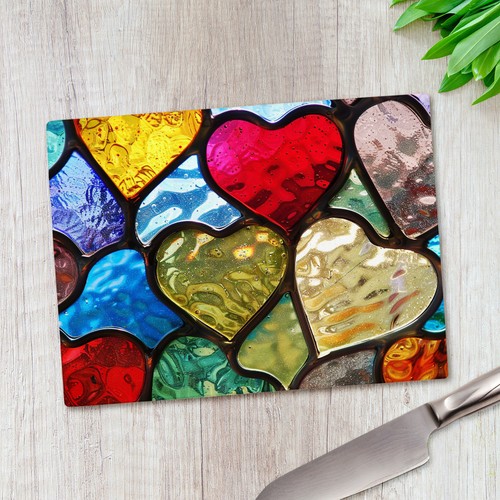Love hearts stained - love,