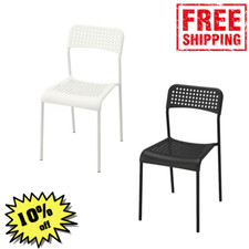 Tables Chairs Tufted Seat Steel Legs Home Office Study  White/Black