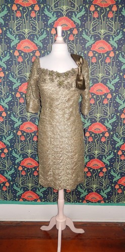 Terani couture green gold lace - green,