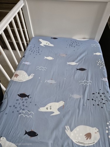 White baby cot - white,