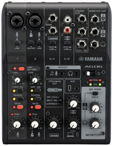 Yamaha ag06mk2 black live - yamaha,
