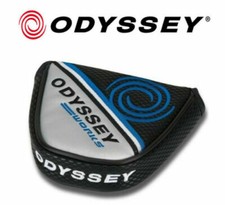 Black/Blue Odyssey Works Golf Swirl Magnetic Closure Mallet Putter Cover UK