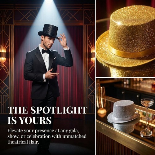 Glitter top hat - hat, party