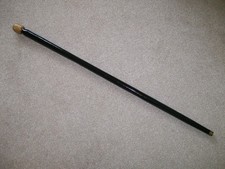 Craftsman Made Straight Wood Cane Walking Stick Black Shank Turned HandleVGC 69B