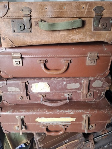 Vintage leather suitcases - vintage,