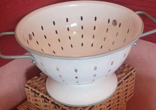 Vintage conical strainer cream - strainer,