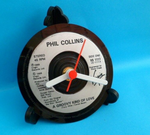 Phil collins clock upcycled - phil,