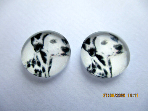 Dalmation dog glass stud - dalmation,