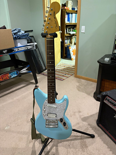 Fender jag stang blue solid - fender, jag-stang