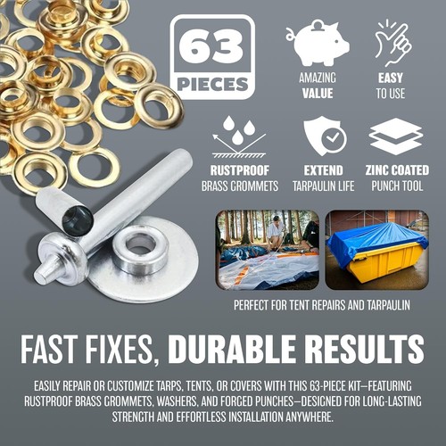 63pc tarpaulin repair - repair, kit