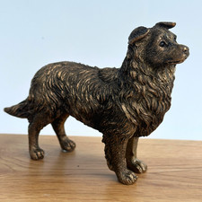 Border Collie figurine ornament Leonardo Reflections Bronzed dog lover gift box