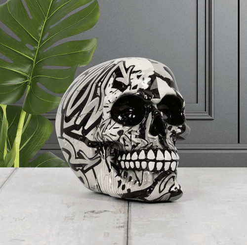 Monochrome graffiti skull - monochrome,