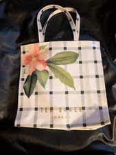 Ted Baker Secret Trellis Pink Flower Large Icon Tote Bag PVC Black White