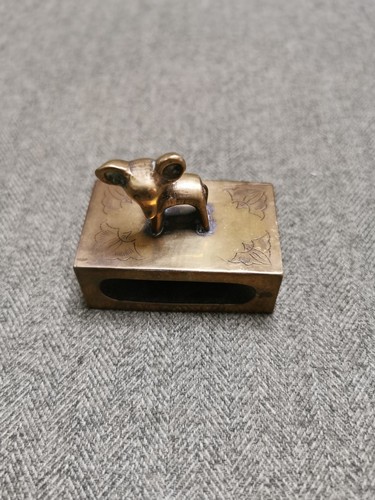 Vintage brass matchbox holder - vintage,