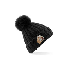 ITALIAN SPINONE EMBROIDERED POM POM BEANIE ONE SIZE FIT 6 COLOURS WITH GIFT BOX