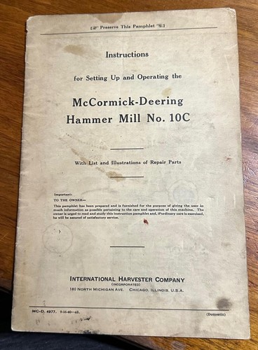 1940 mccormick deering hammer - 1940, mccormick-deering