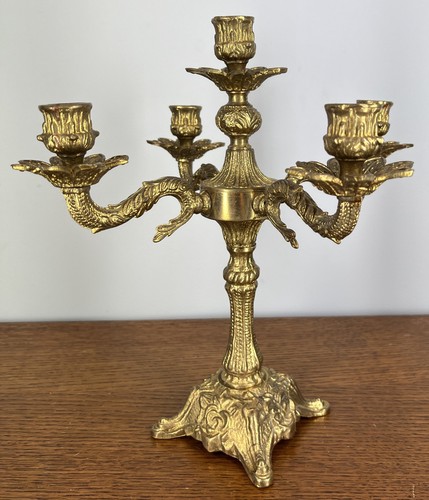 Candelabra vintage brass five - candelabra,