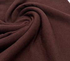 2 Metres Chocolate Thick Fine Rib Fabric Stretch Jersey Dress Crafts 230GSM