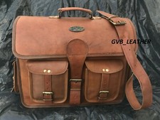 Men's Vintage Leather Messenger Multinational Business Laptop Case Satchel Bag