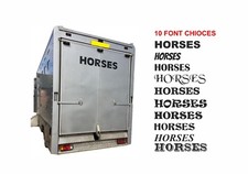 Pair Of "HORSES" Decals / Stickers for Horsebox / Trailer, 1 Metre, Many Colours