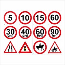 Road Speed Signs Traffic Lights Narrow Lane Horses Riders Countryside  GSQ168