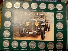 HISTORIC CARS COIN COLLECTION FROM SHELL COMPLETE SET 20 OF COINS (1886-1970)