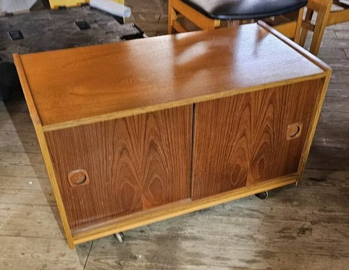Vintage teak retro record - vintage,
