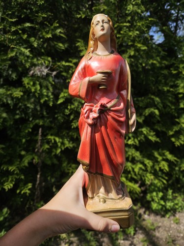 Vintage chalkware saint lucy - chalkware,