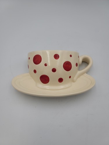 Ivory white ceramic - ivory, polka
