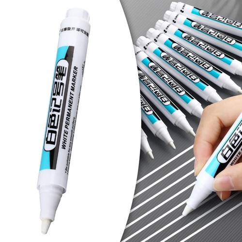 Permanent white marker pen - permanent,