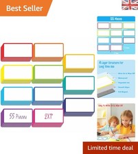 Magnetic Name Tags Set of 55 - Reusable Dry Erase Labels for Easy Organization