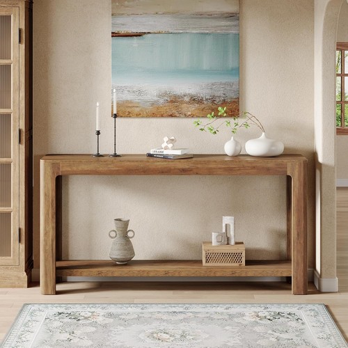 Wood console table - console,