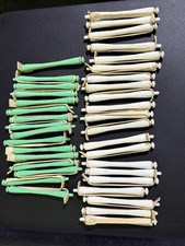 Vintage Light Green & White 37 Perm Rods With Rubber Bands