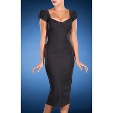 Stop Staring! Alicia Estrada Billion Dollar Baby Black Midi Dress Size 22