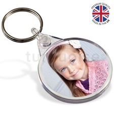 Premium Clear Acrylic Blank Keyrings Key Fobs Circle 38 mm | Round Photo